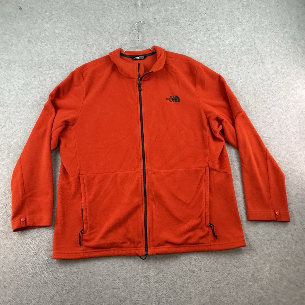 The North Face Zip Front Orange Long Sleeve Jacket Zip Pockets Size XXL Unisex